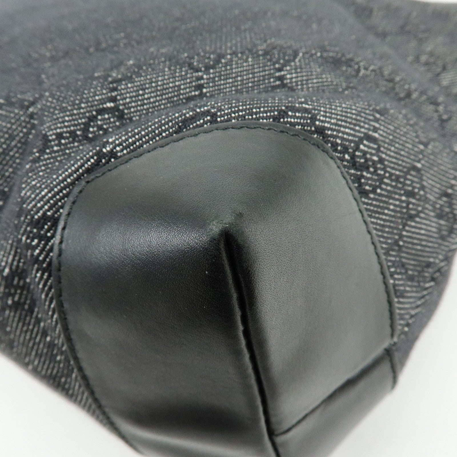 GUCCI GG Canvas Leather Tote Bag Shoulder Bag Black 34339