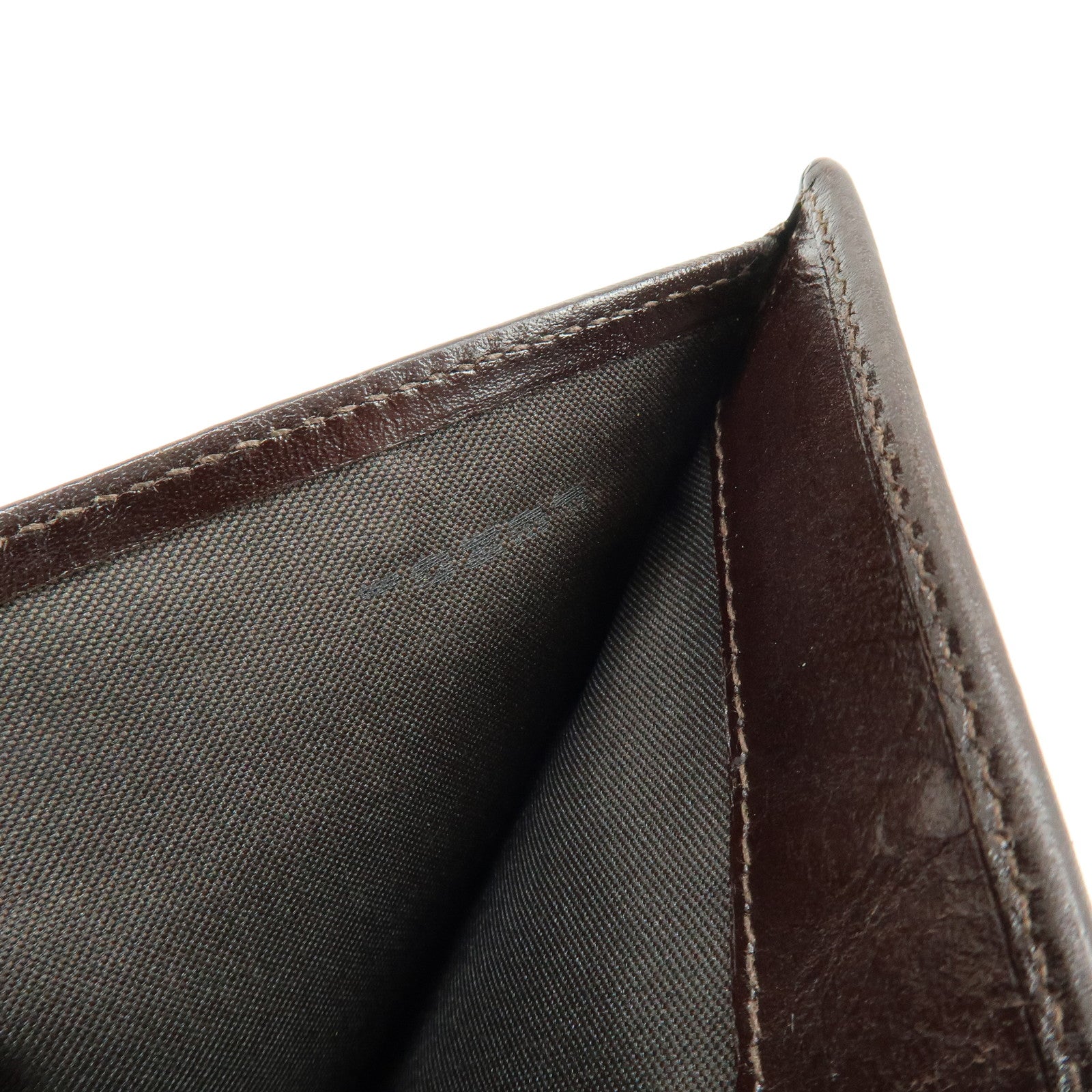 FENDI Zucca Canvas Leather Bi-fold Wallet Brown Black 01695