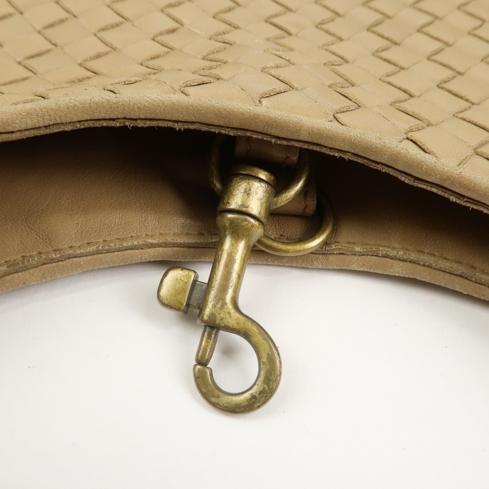 BOTTEGA VENETA Intrecciato Nappa Leather Shoulder Bag Light Brown