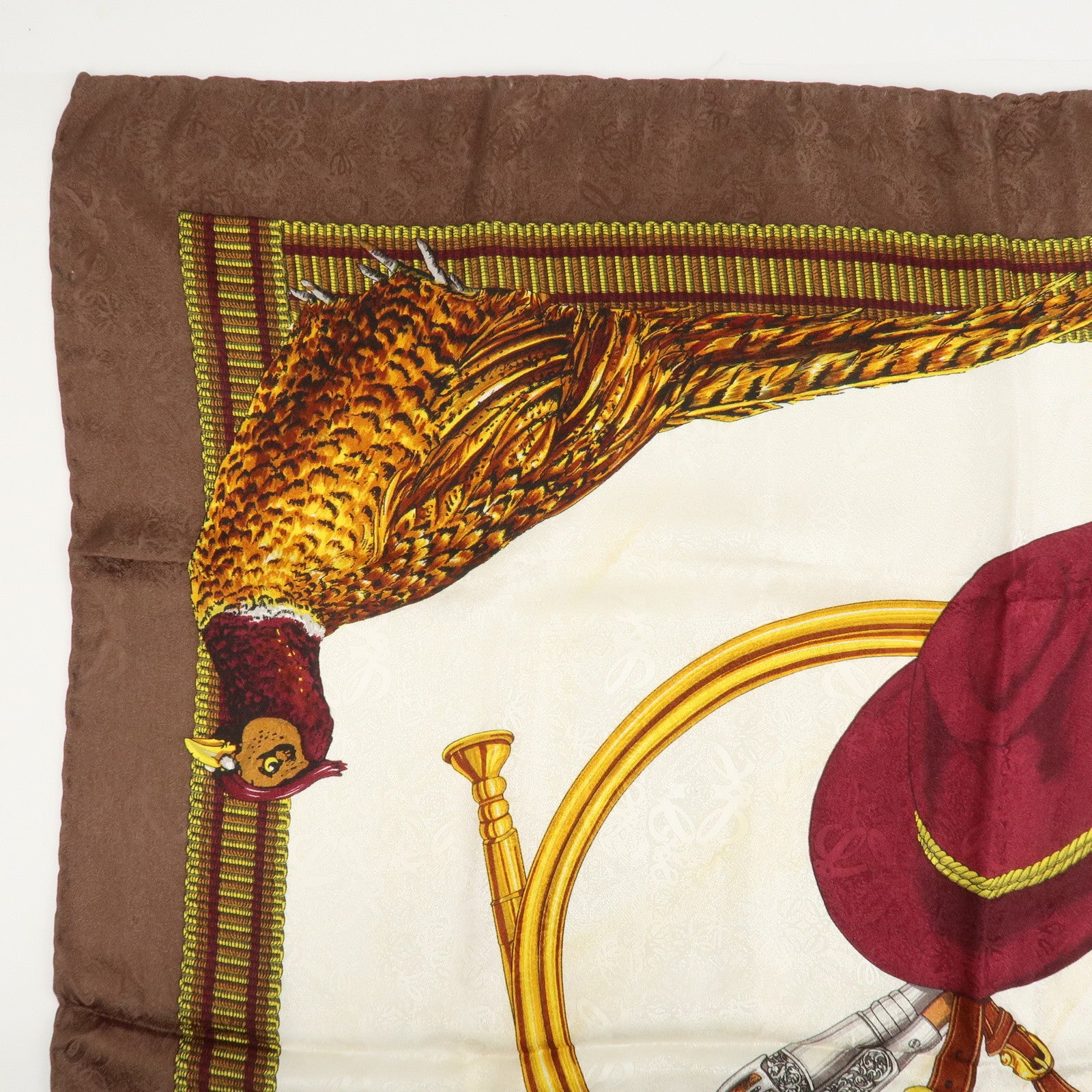 LOEWE Silk 100% Scarf Brown White