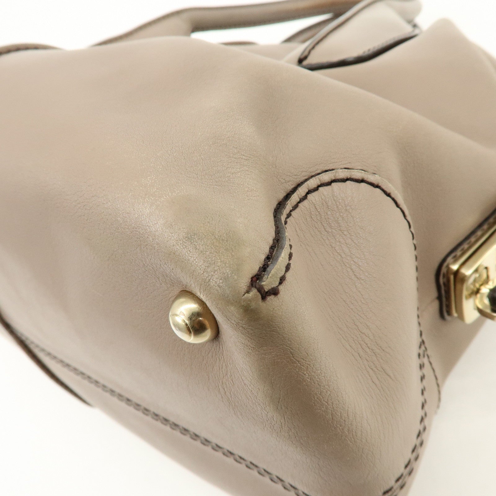 TOD'S  D Styling Leather 2Way Bag Hand Bag Shoulder Bag Gray