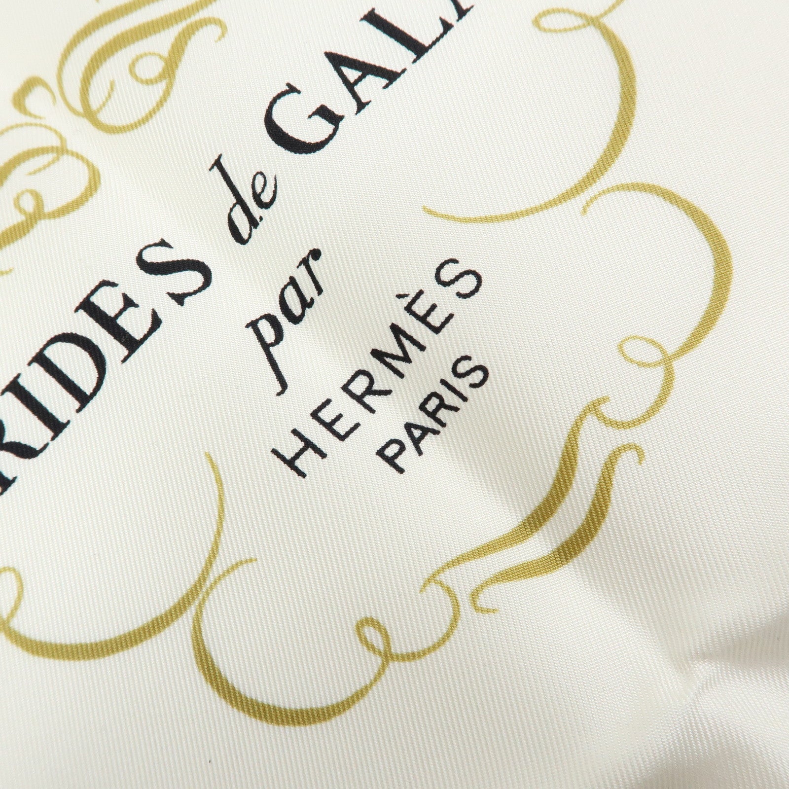 HERMES Carre 90 Silk 100% Scarf  BRIDES DE GALA Blue White