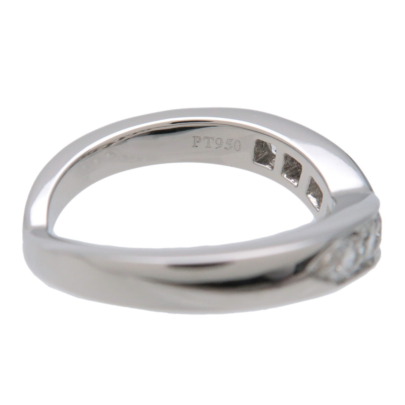 Tiffany & Co V Band Diamond Ring PT950 Platinum US3.5-4 EU46 HK7.5