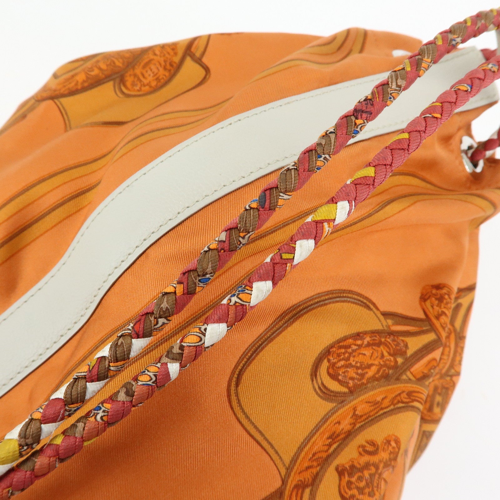 HERMES Silk Taurillon Sac SoieCool22 Shoulder Bag □O Stamped Orange