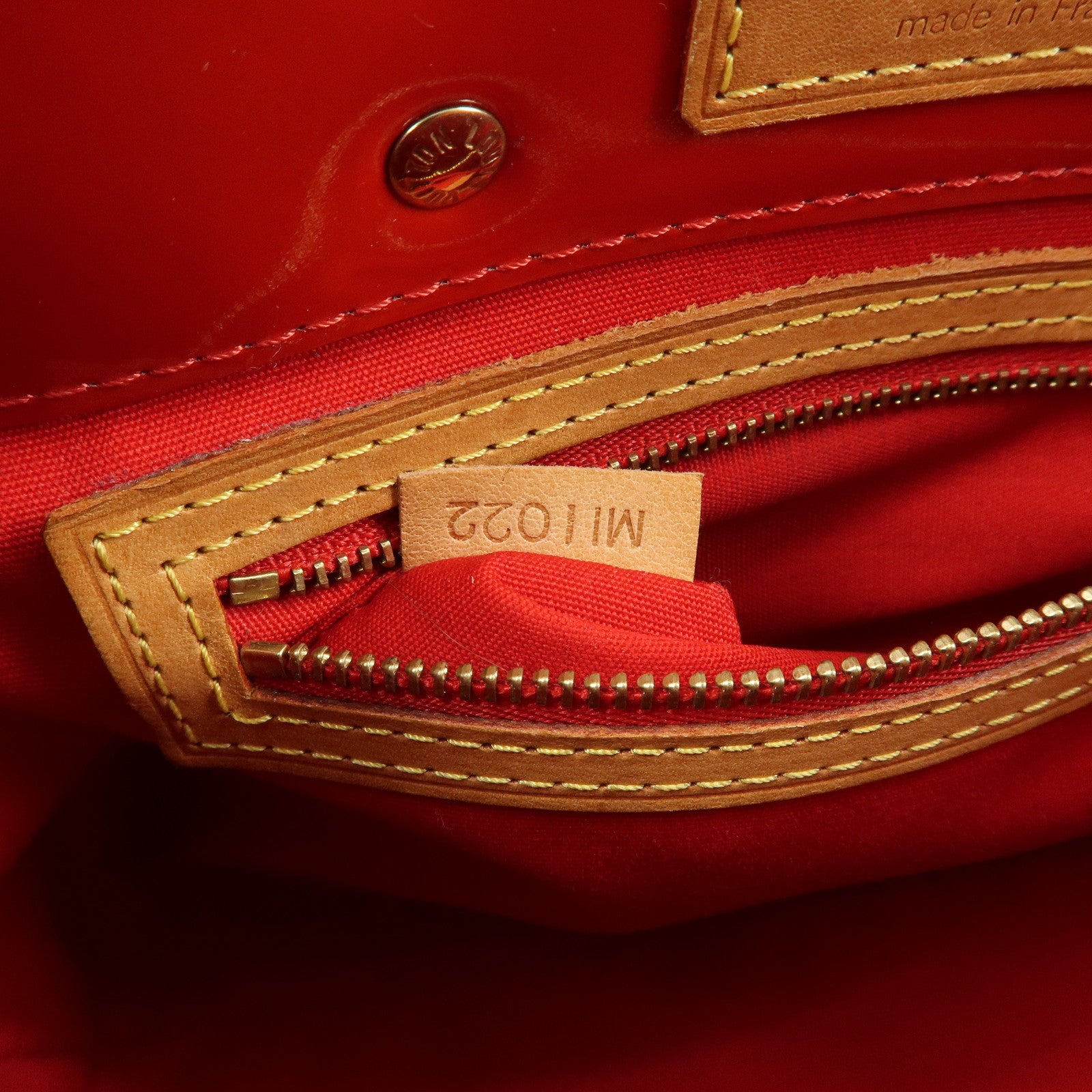 Louis Vuitton Monogram Vernis Lead PM Hand Bag Rouge M91088