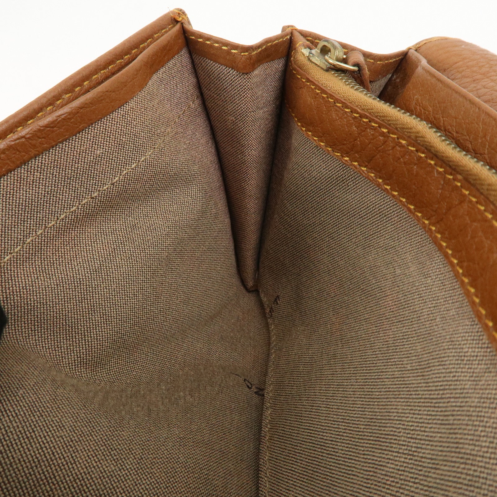 FENDI Zucchino Canvas Leather Bi-fold Long Wallet Brown 8M0000