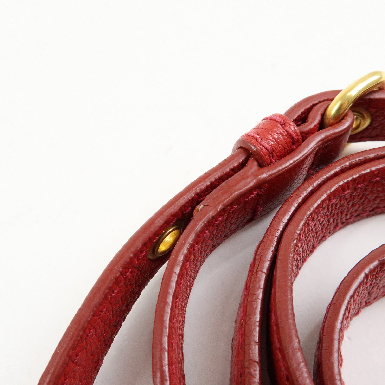 MIU MIU MADRAS Leather 2Way Bag Hand Bag Shoulder Bag Red