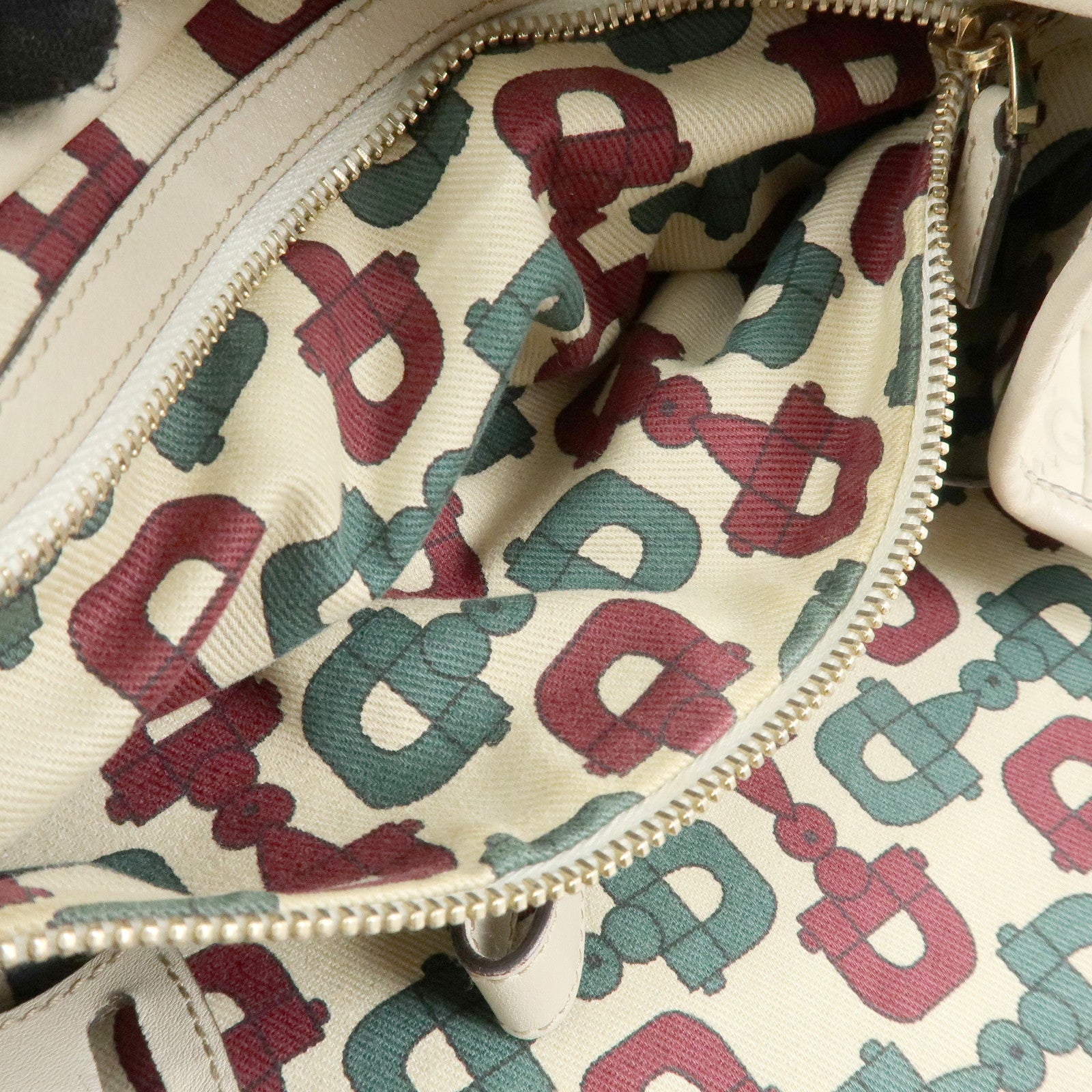 GUCCI Horsebit Guccissima Leather Hand Bag Ivory 137621