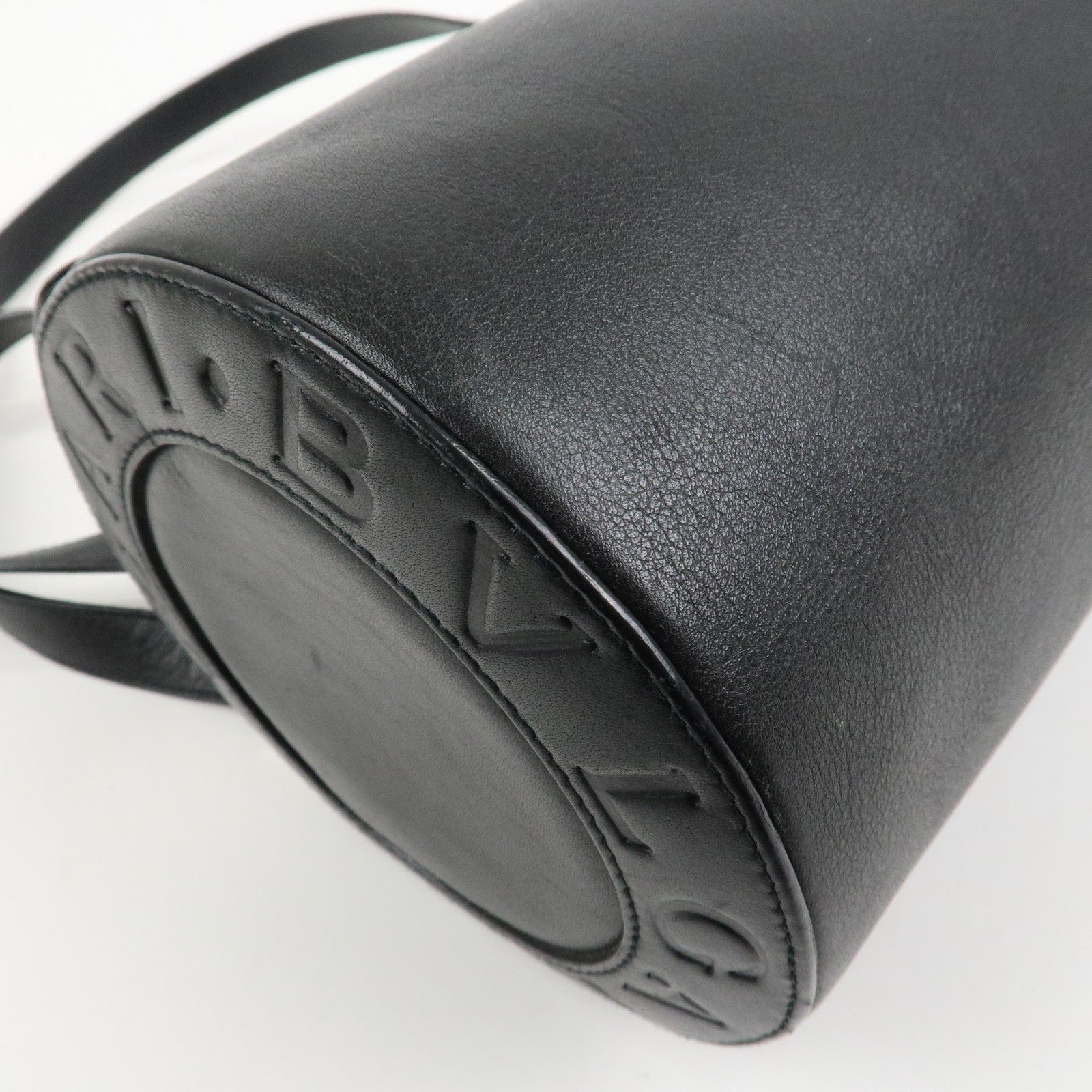 BVLGARI B-zero 1 Drum Leather Shoulder Bag Black