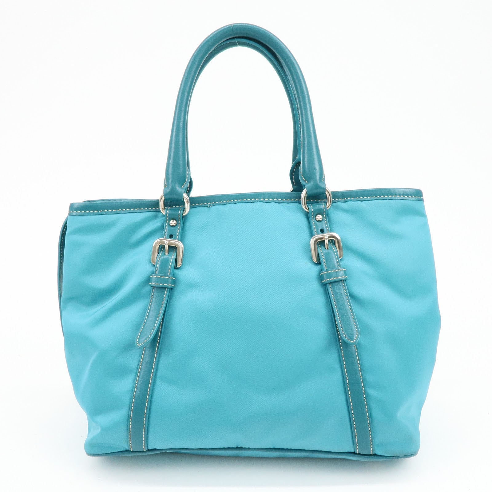 Prada Nylon Leather 2Way Bag Hand Bag Shoulder Bag Blue
