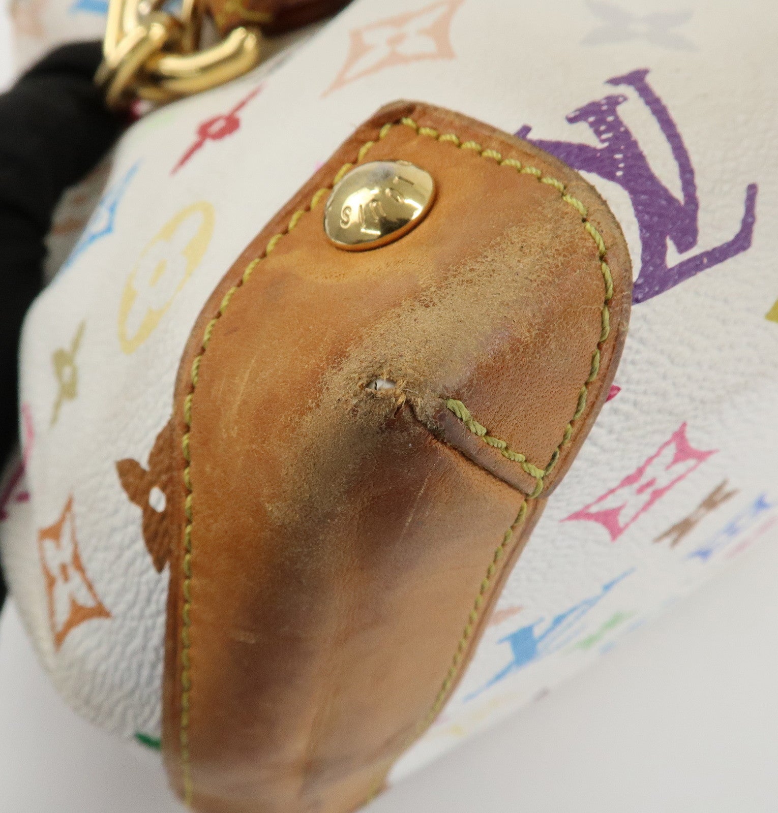 Louis Vuitton Monogram Multicolor Audra Hand Bag Blanc M40047 Used