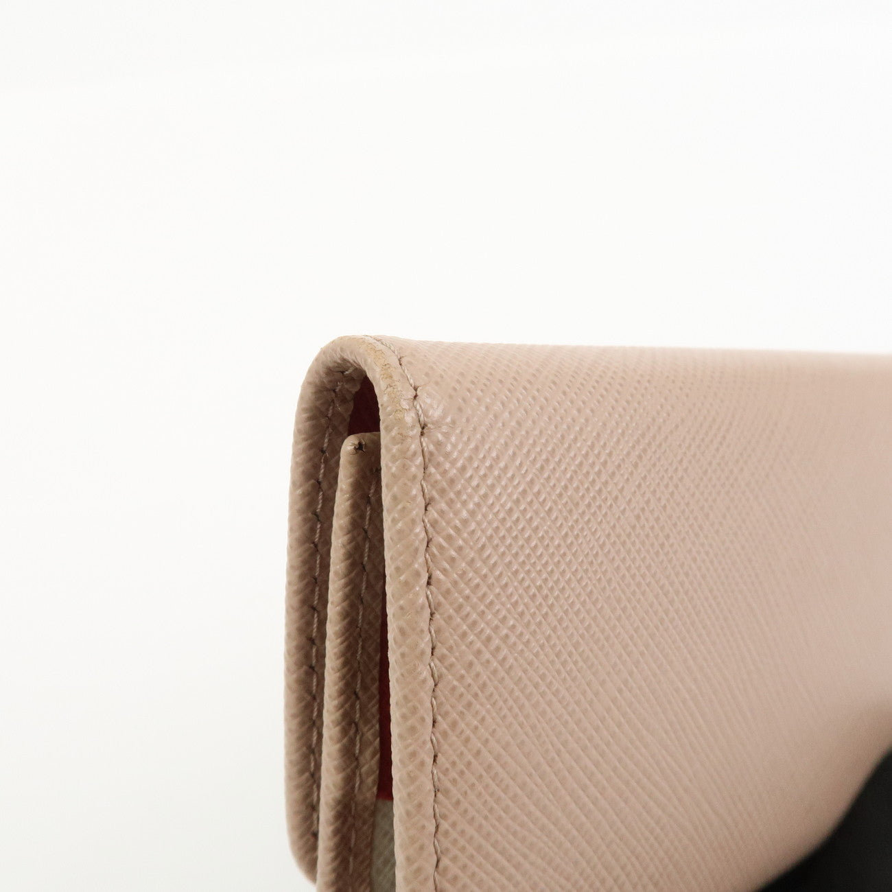 PRADA Saffiano Leather 4 Rings Key Case Key Holder PinkBeige 1PG004