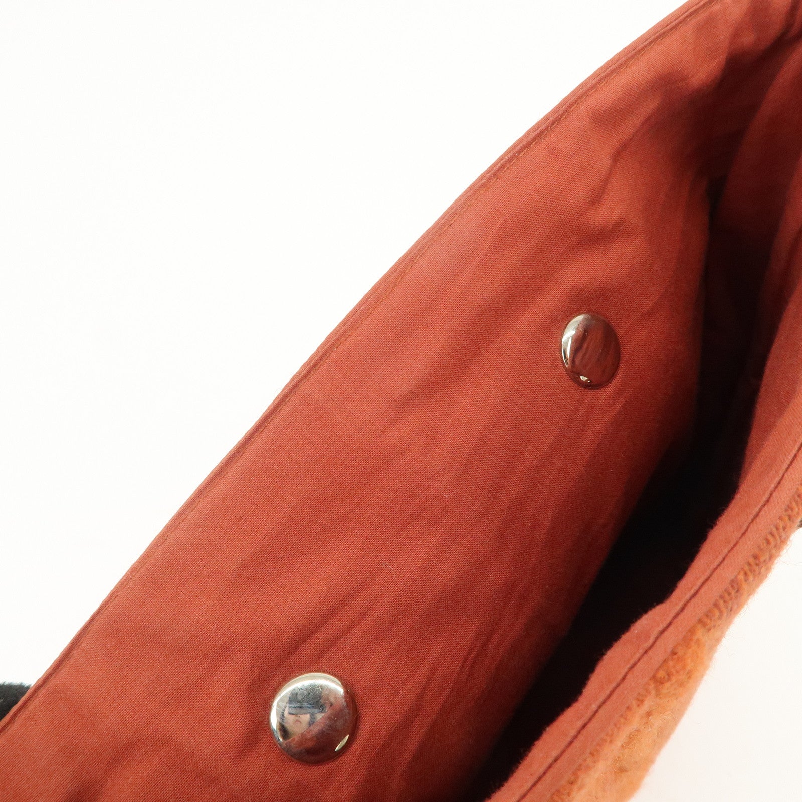 HERMES Amedaba PM Wool Canvas Leather Mini Tote Hand Bag Orange