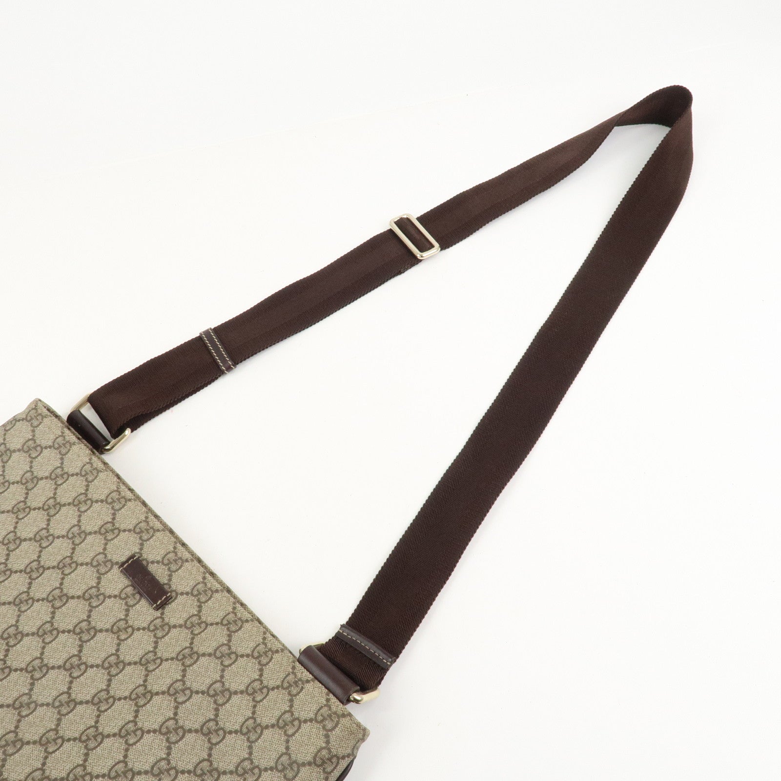 GUCCI GG Supreme Shoulder Bag Crossbody Bag Beige Brown 201446