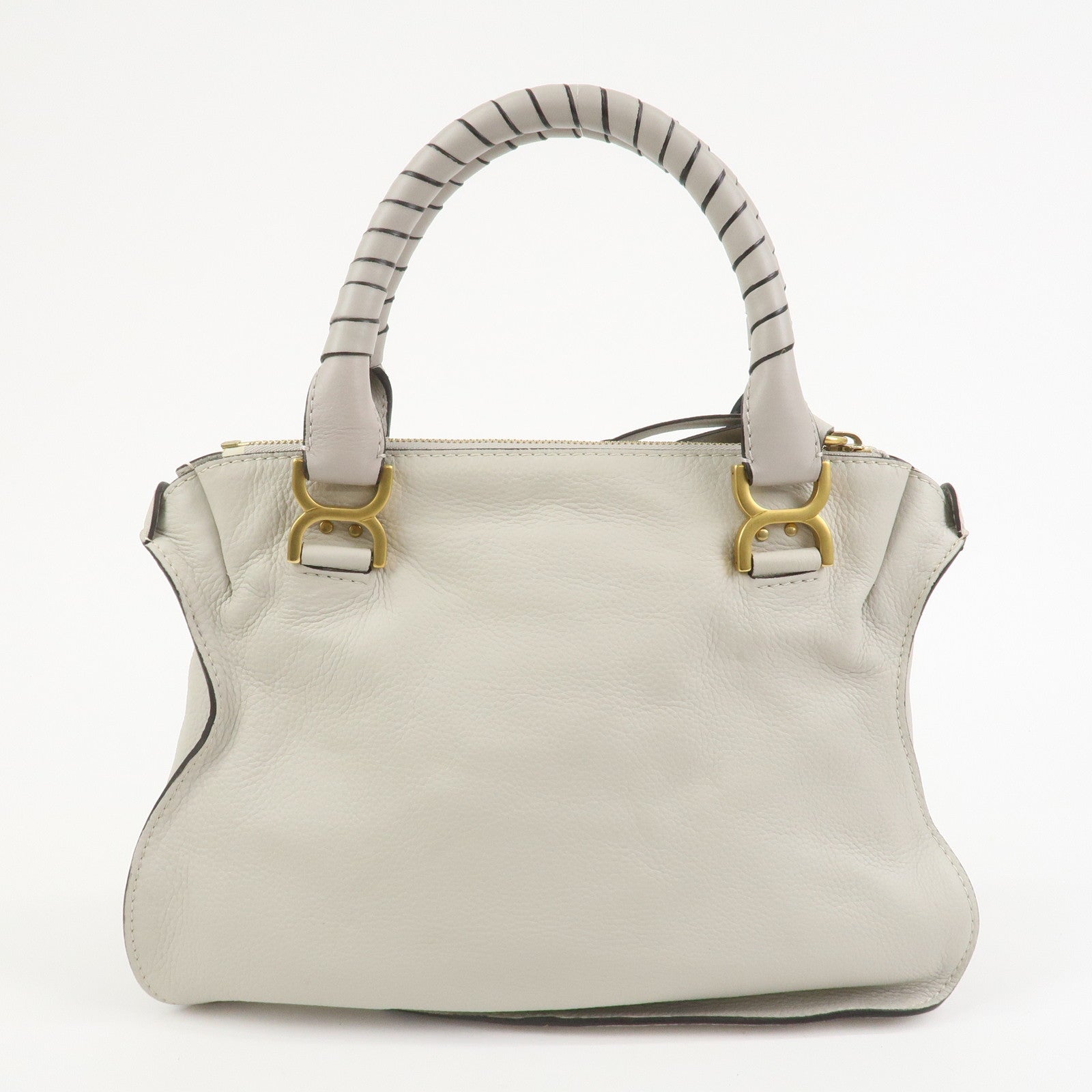 Chloe Marcie Leather Hand Bag Shoulder Bag Gray