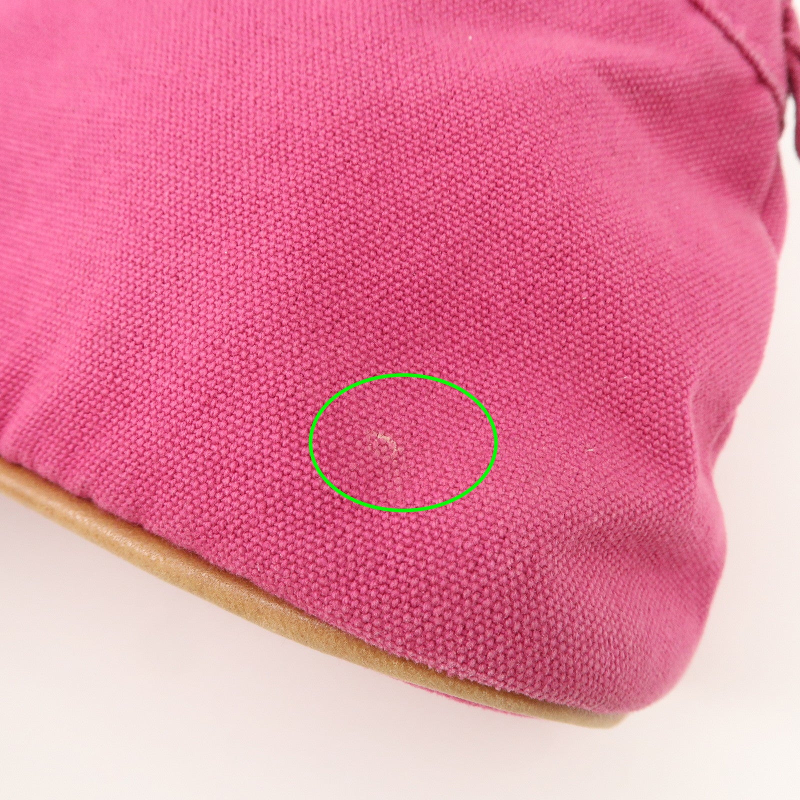 HERMES Leather Canvas Bolide Pouch Cosmetic Pouch MM Pink Used