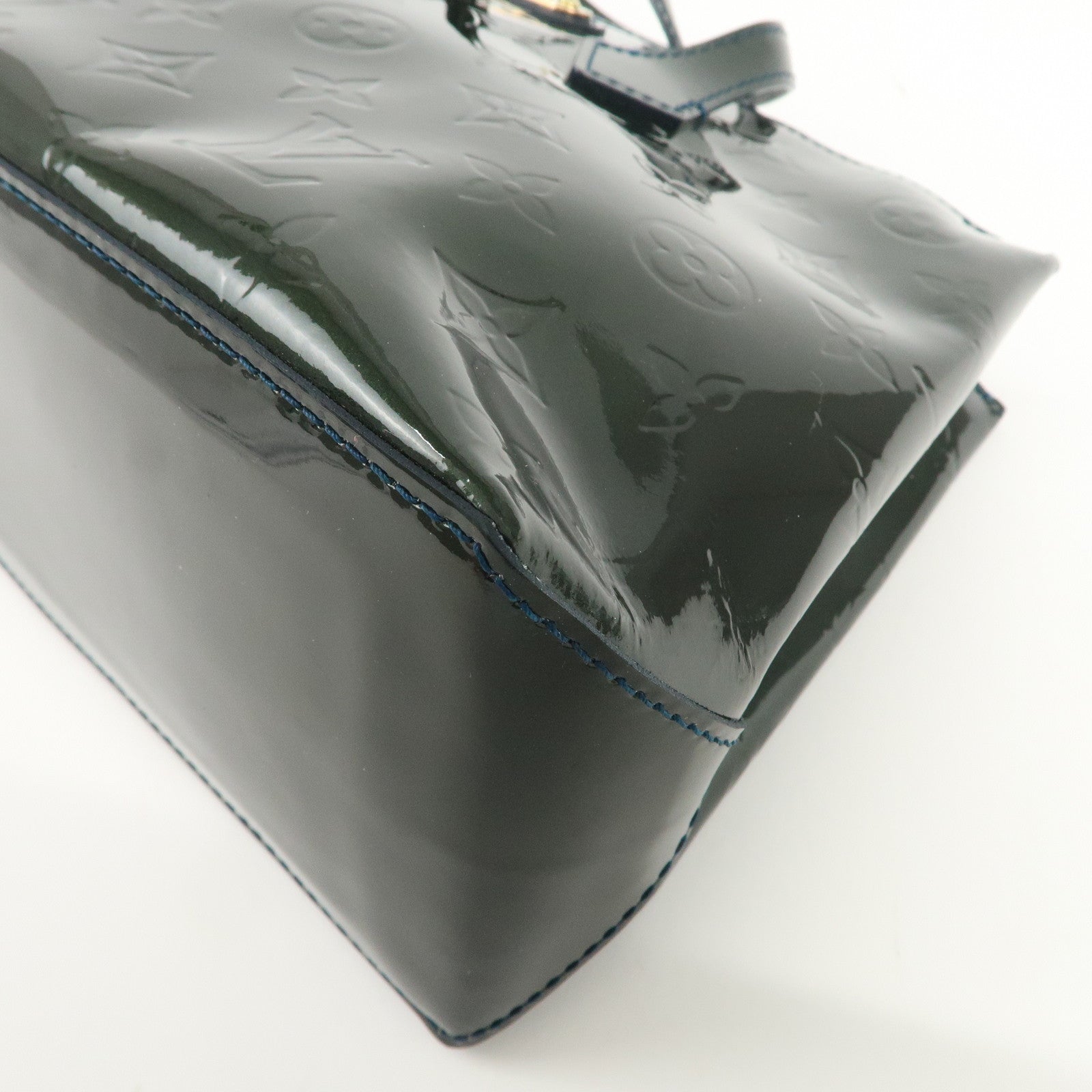Louis Vuitton Monogram Vernis Wilshire PM Hand Bag Bleu Nuit M93684