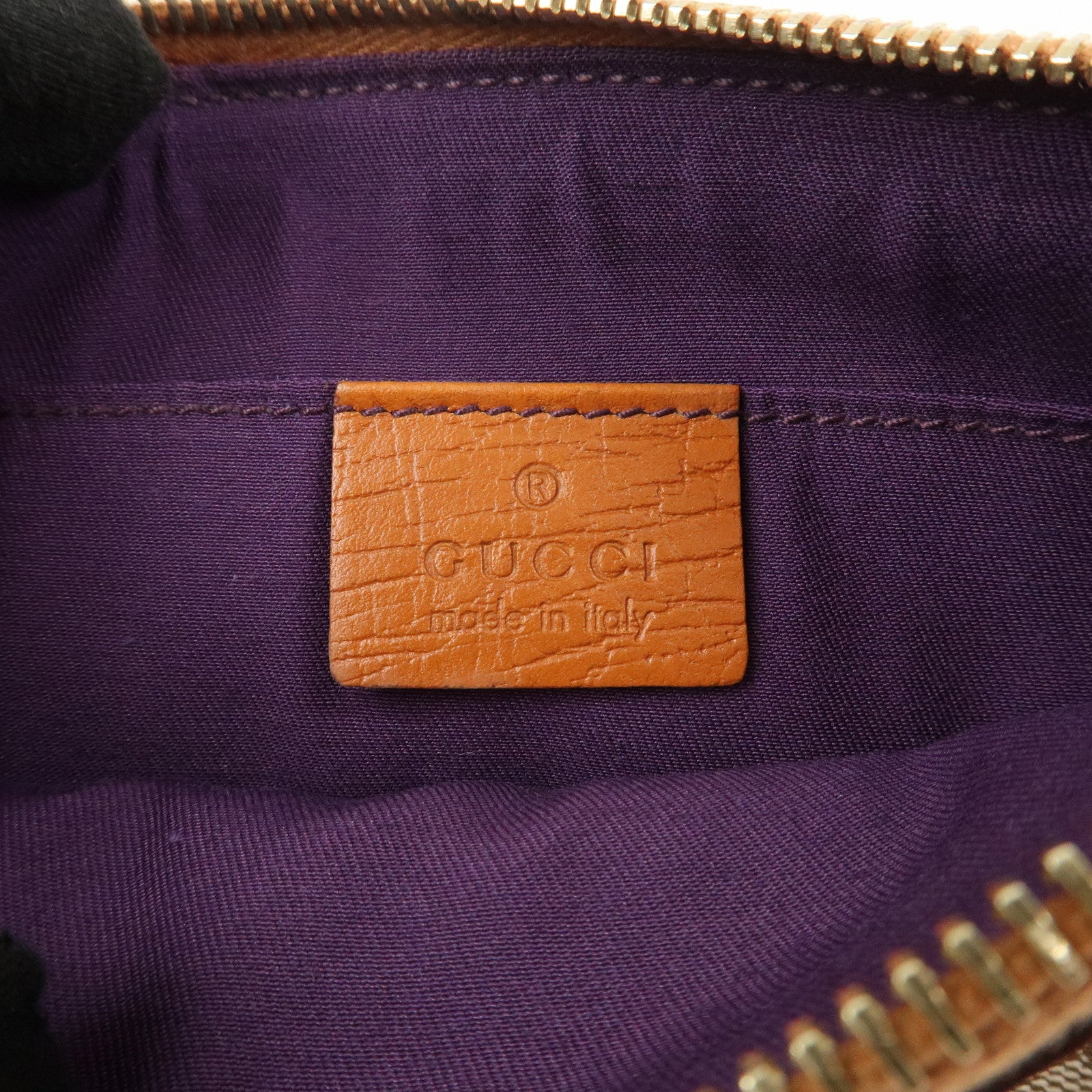 GUCCI Sherry GG Canvas Leather Pouch Cosmetic Pouch Brown 152507