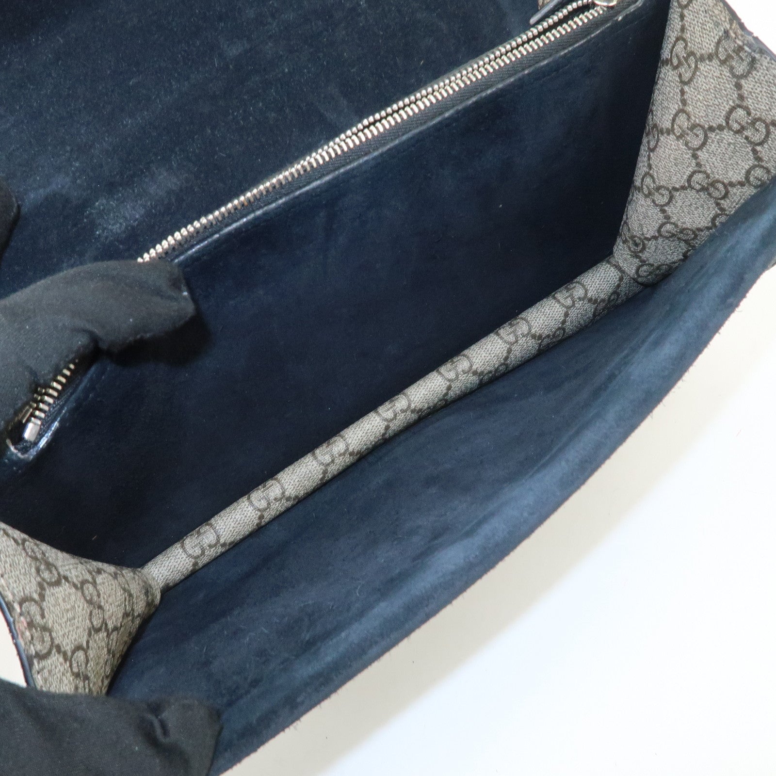 GUCCI Dionysus GG Supreme Suede Chain Shoulder Bag Beige 400249