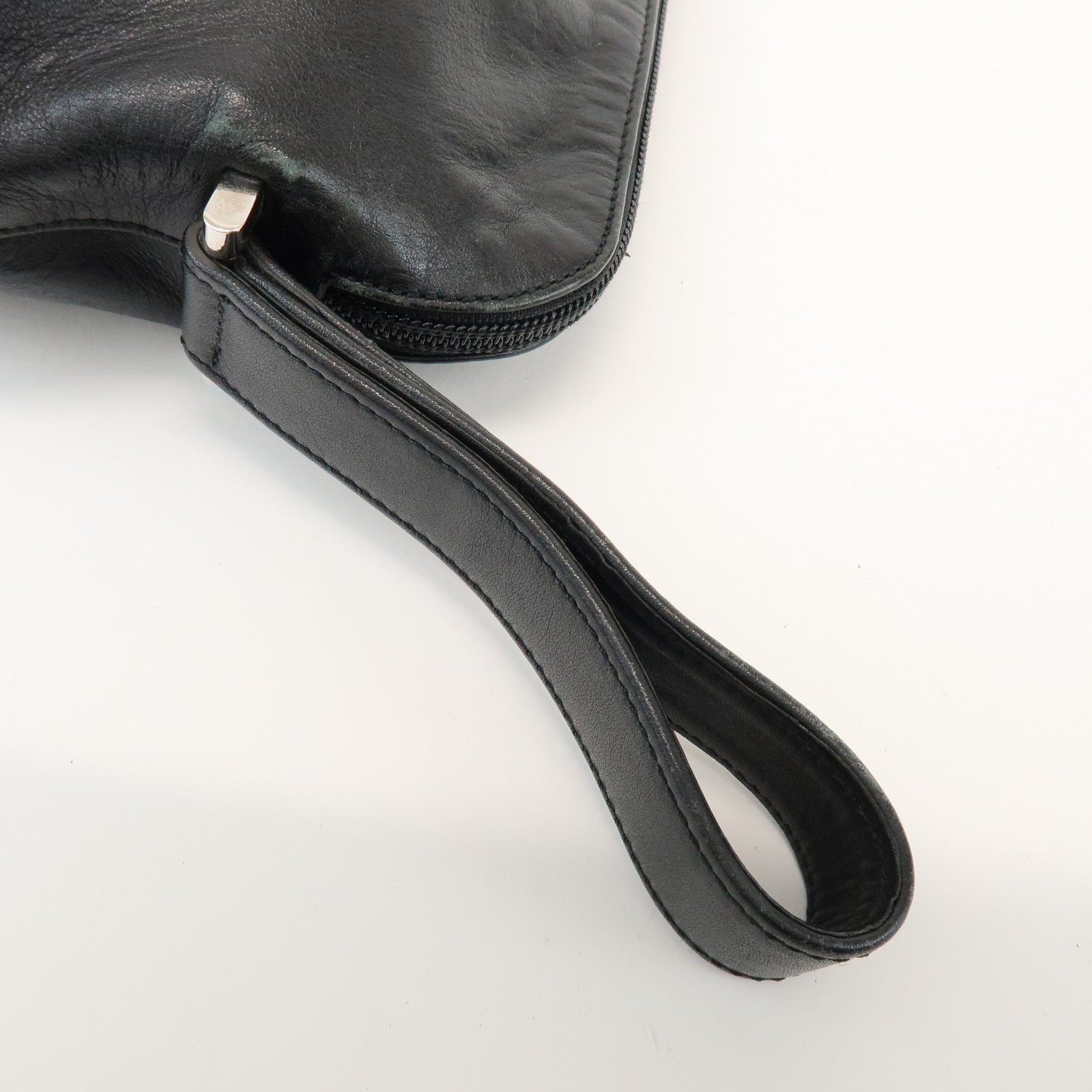 LOEWE Anagram Logo Leather Clutch Bag Black