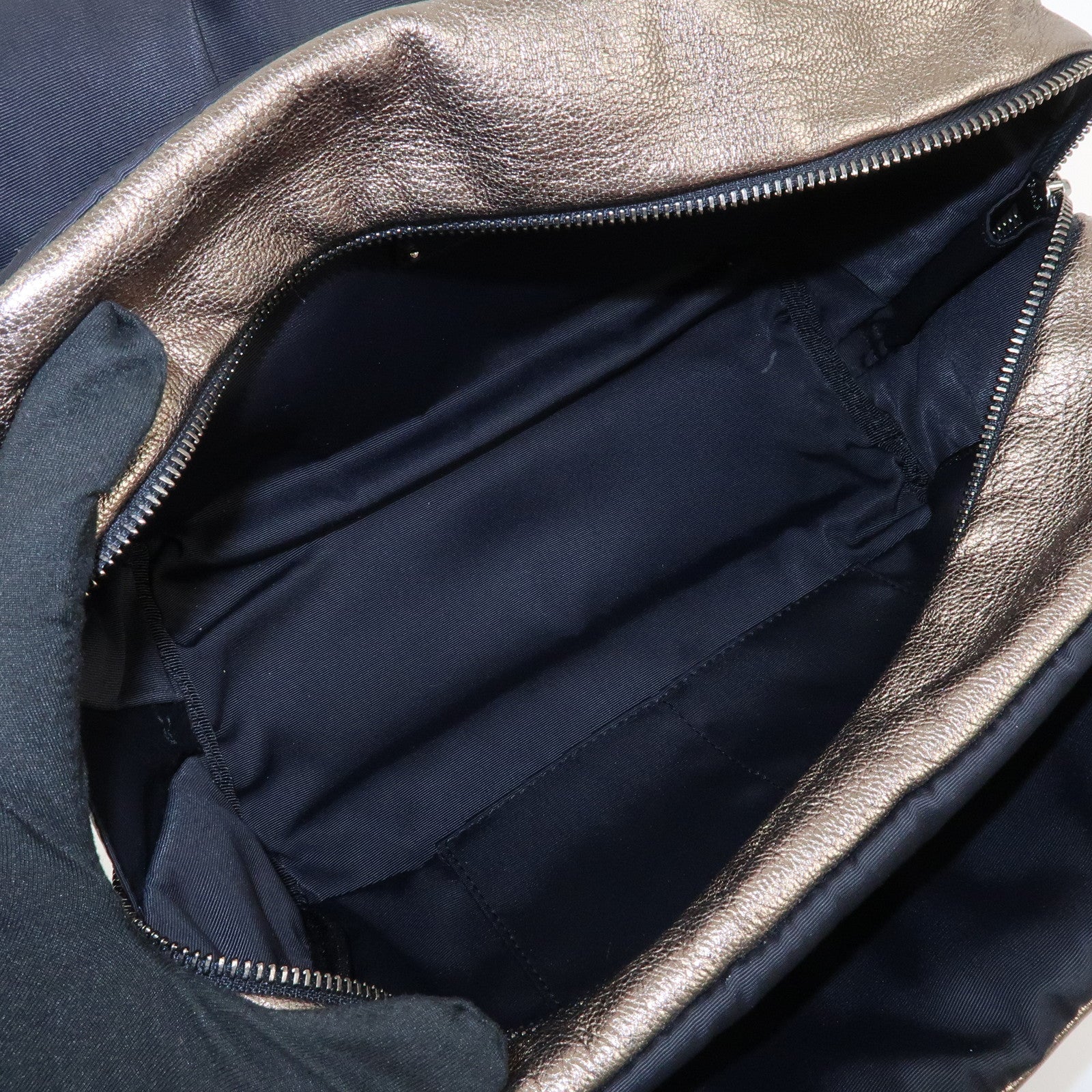 LOEWE Rola 26 Calf Skin Hand Bag Boston Bag Gold Black