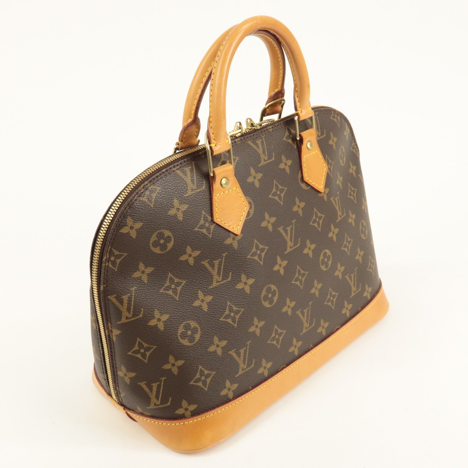 Louis Vuitton Monogram Alma Hand Bag Brown M51130 Used