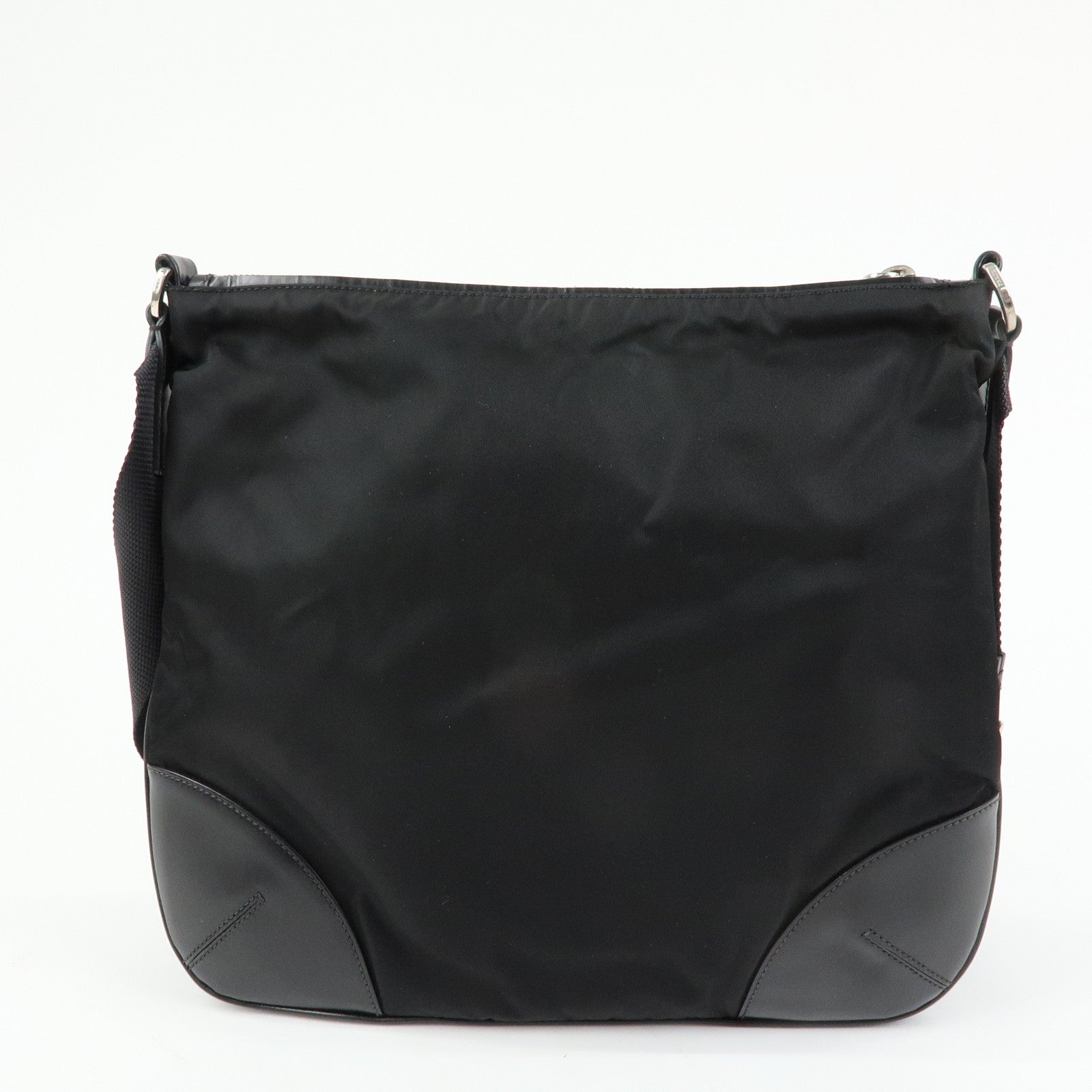 PRADA Triangle Logo Nylon Shoulder Crossbody Bag Black BT0326