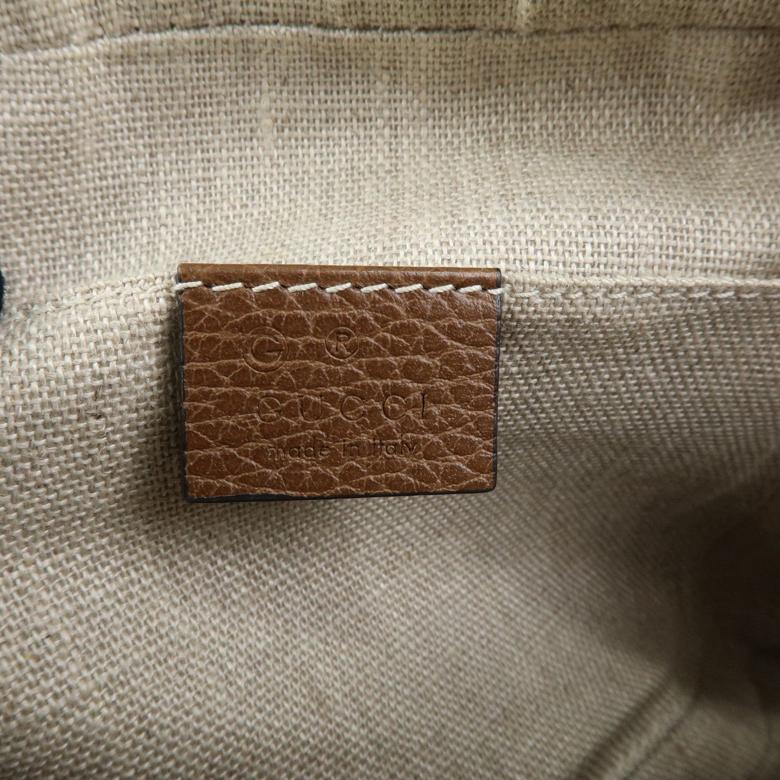 GUCCI Interlocking G Canvas Leather Shoulder Crossbody Bag 449413