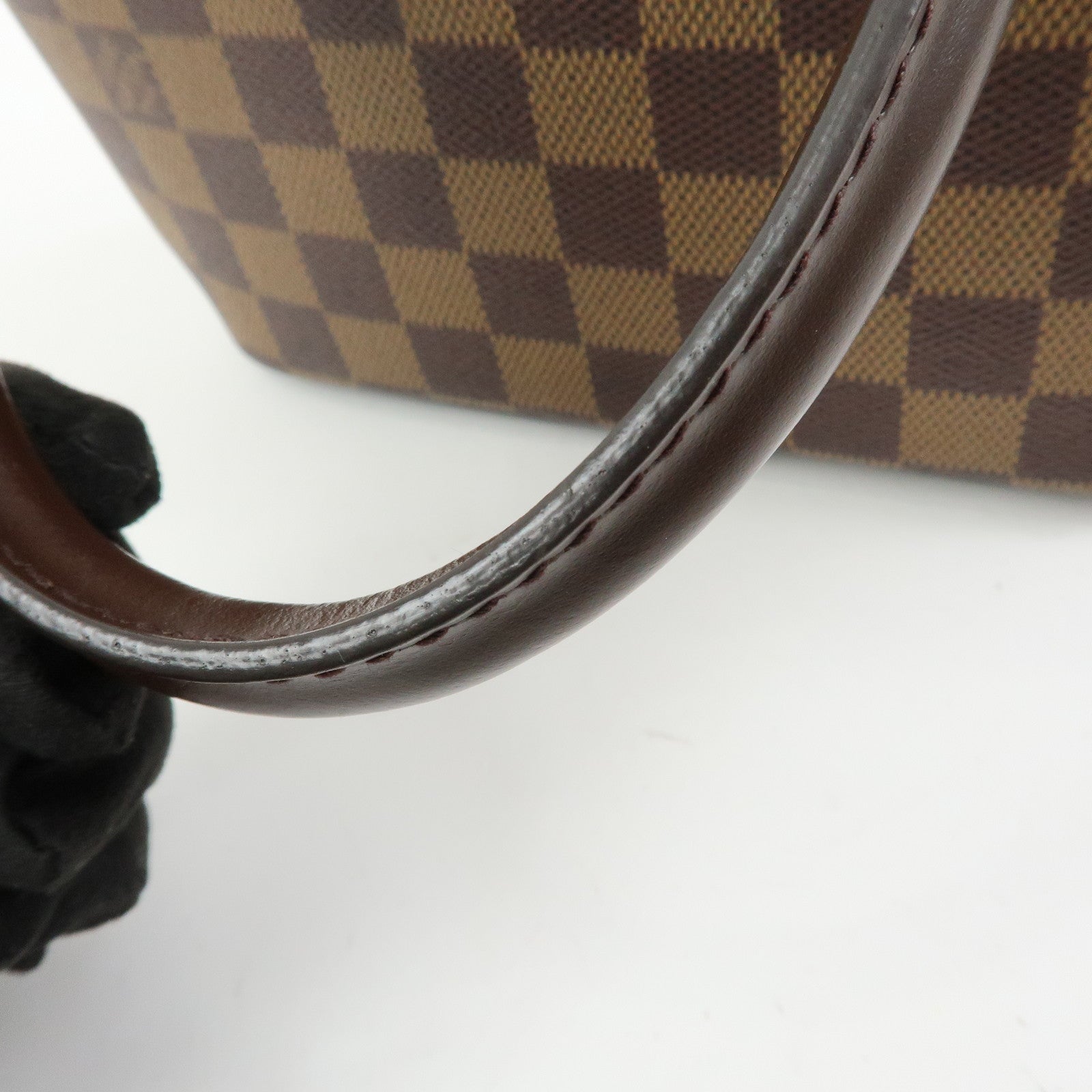 Louis Vuitton Saleya Mini Damier Ebene Canvas Leather Hand Bag