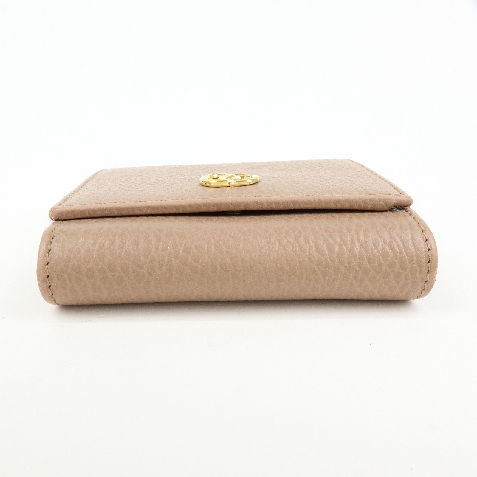 GUCCI GG Marmont Leather Compact Wallet Pink Beige 59858