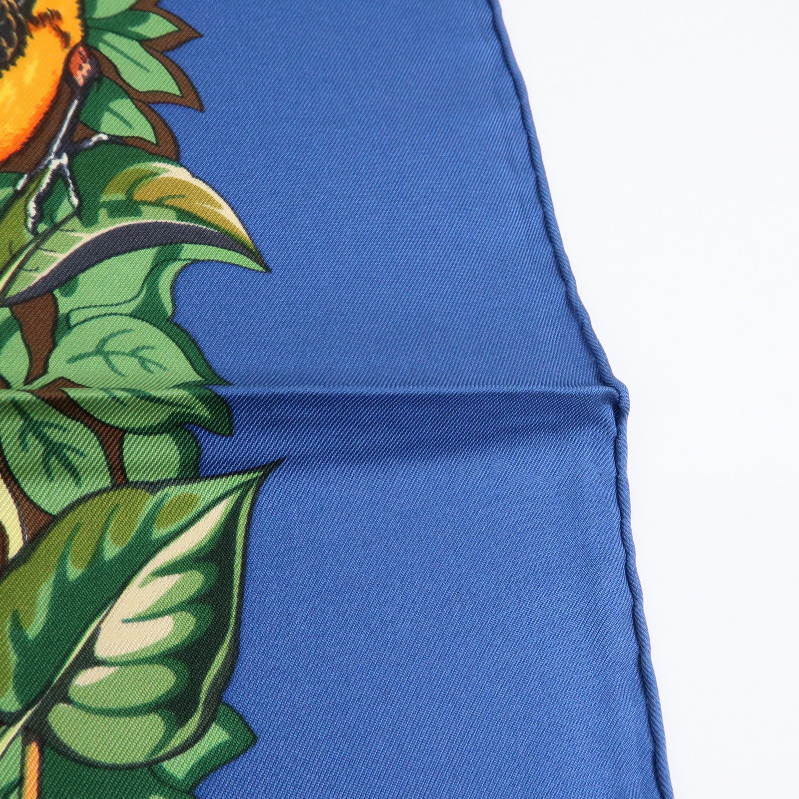 HERMES Carre 90 Silk 100% Scarf JUNGLE LOVE Navy Brown Green