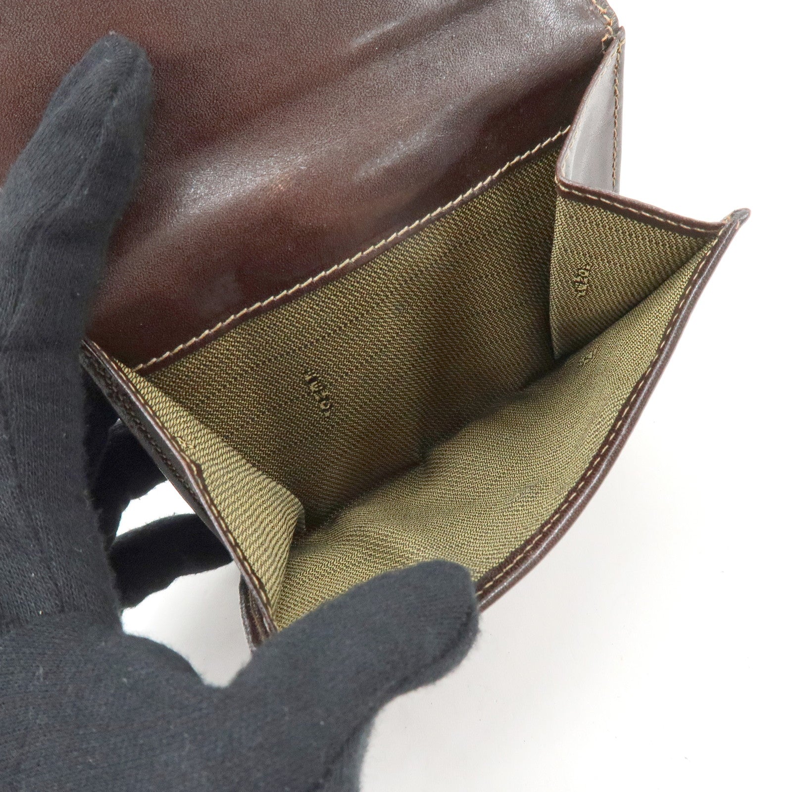 FENDI Zucca Canvas Leather Compact Wallet Brown 2251-01695-079