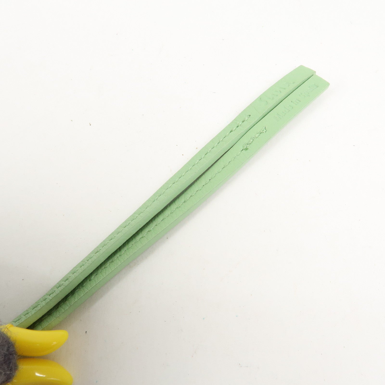 LOEWE Suna Fujita Calf Leather Felt Elephant Bag Charm Gray