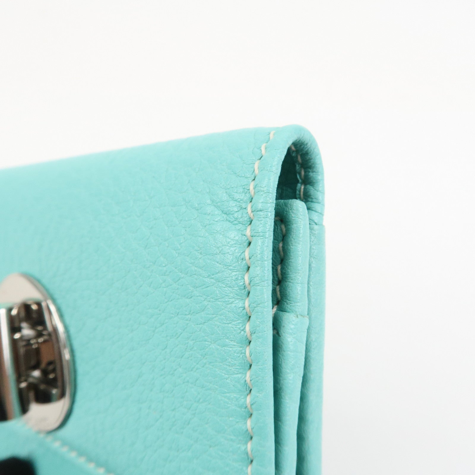 Tiffany & Co Leather Compact Bi-fold Wallet Tiffany Light Blue