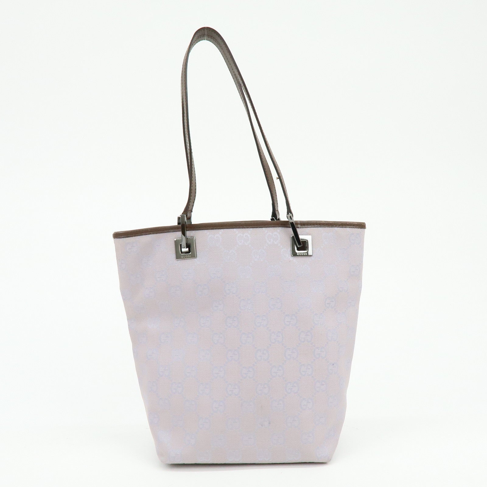 GUCCI GG Canvas Leather Tote Bag Hand Bag Purple 31244