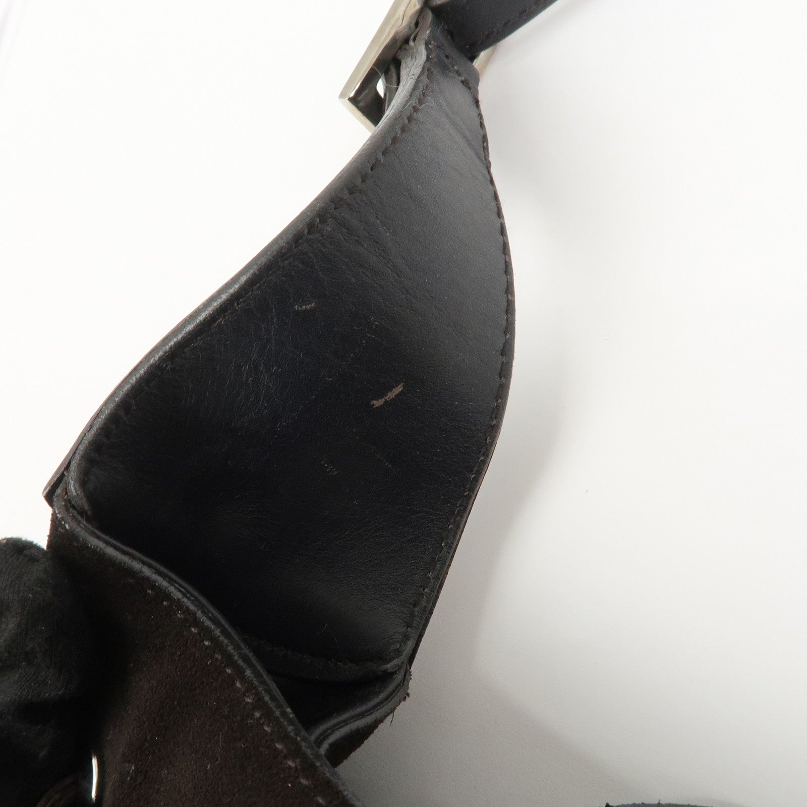 GUCCI Suede Leather Shoulder Bag Dark Brown 001・4030