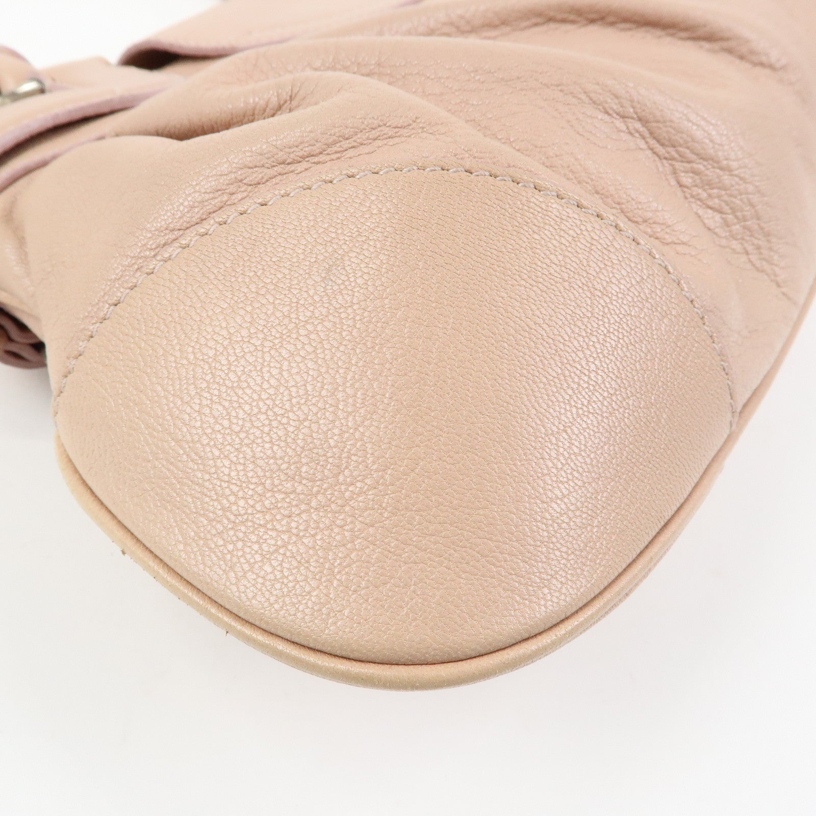 Ferragamo Gancini Leather Shoulder Bag Hand Bag Pink