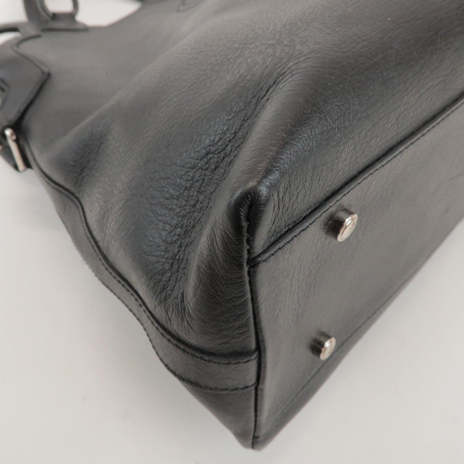 Cartier Must de Cartier Leather Hand Bag Tote Bag Black