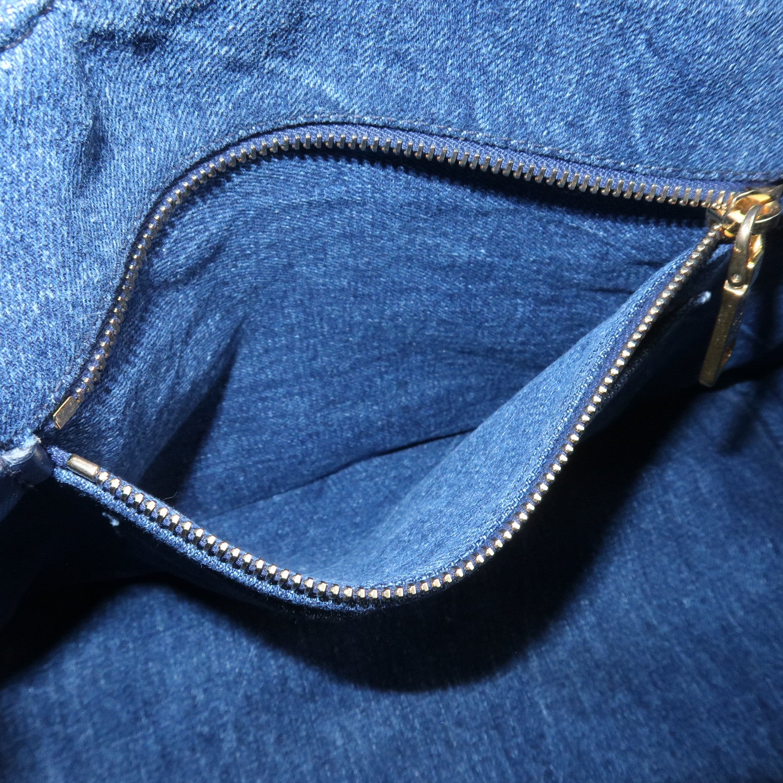 PRADA Logo Canapa Canvas Denim 2way Bag Hand Bag Blue B1877B