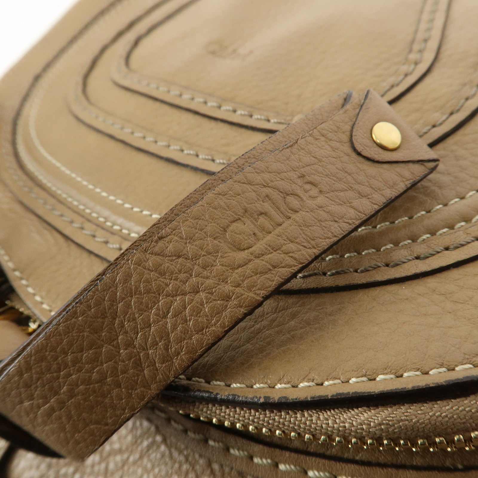 Chloe Marcie Leather Shoulder Bag Crossbody Bag Brown 001-12-60-65