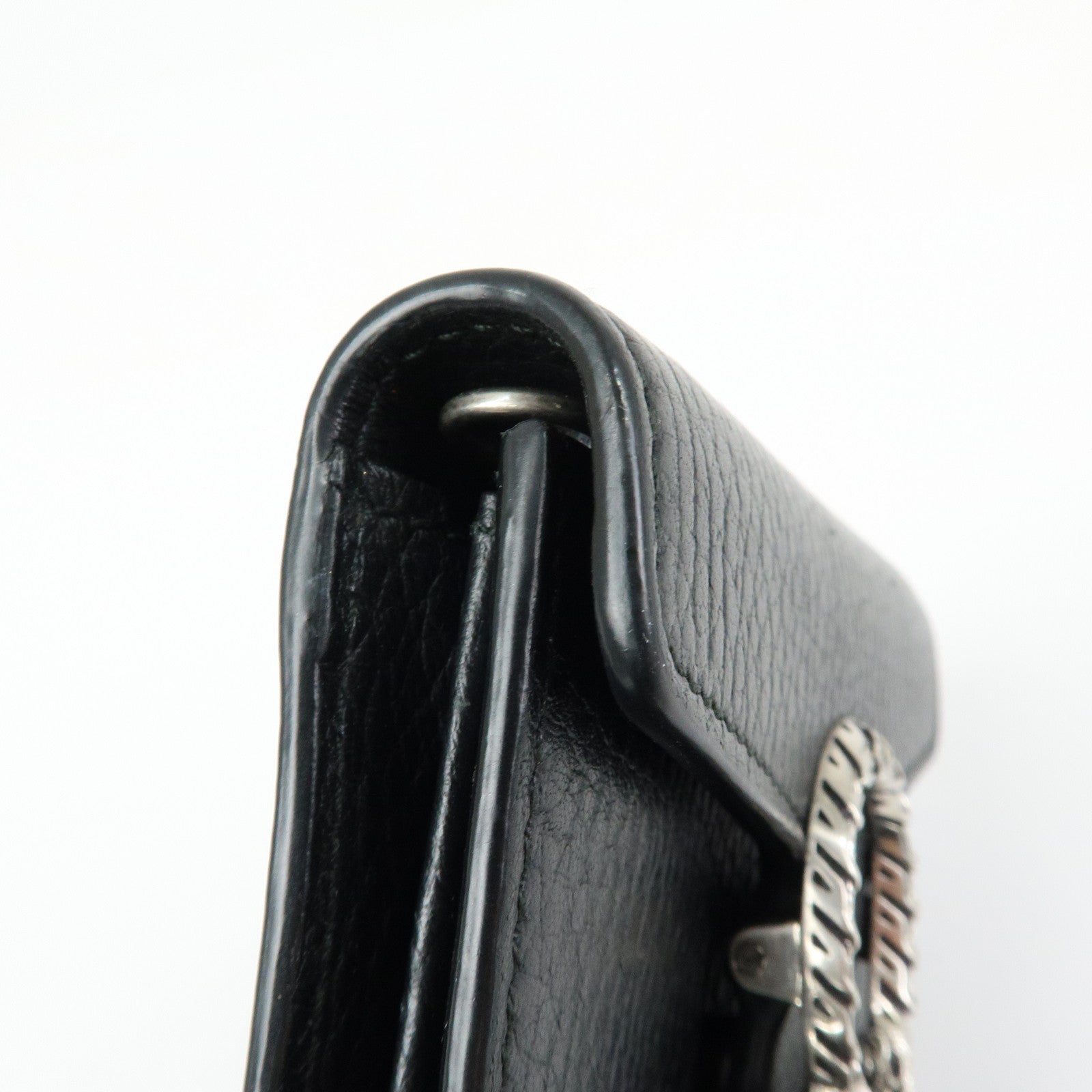 GUCCI Dionysus Leather Compact Wallet Coin Case Black 574930