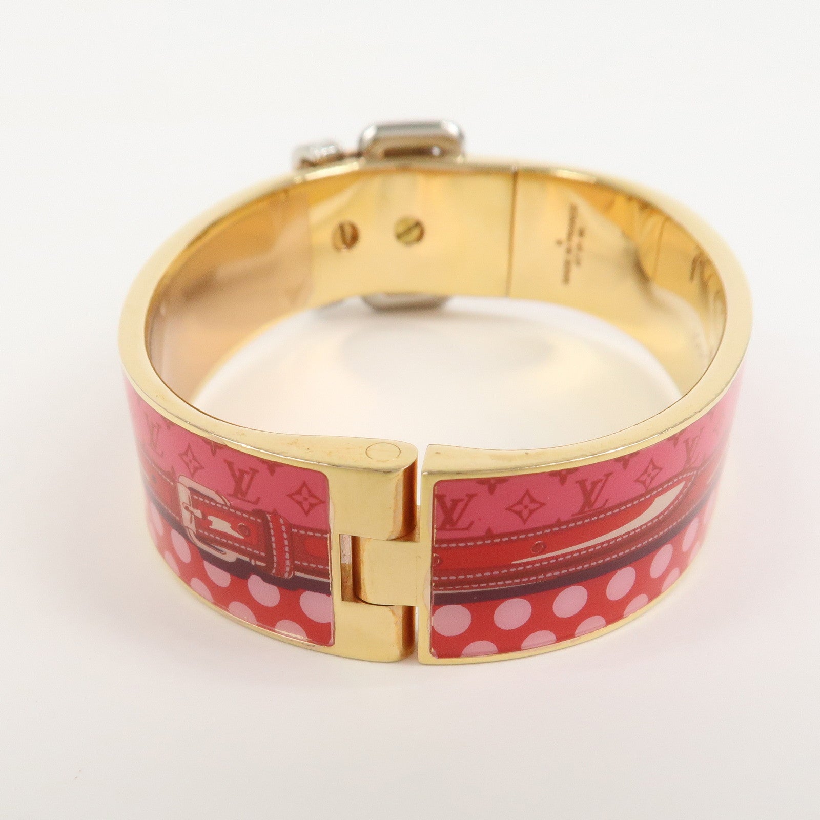 Louis Vuitton Metal Confidential Bracelet Bangle Pink M63133