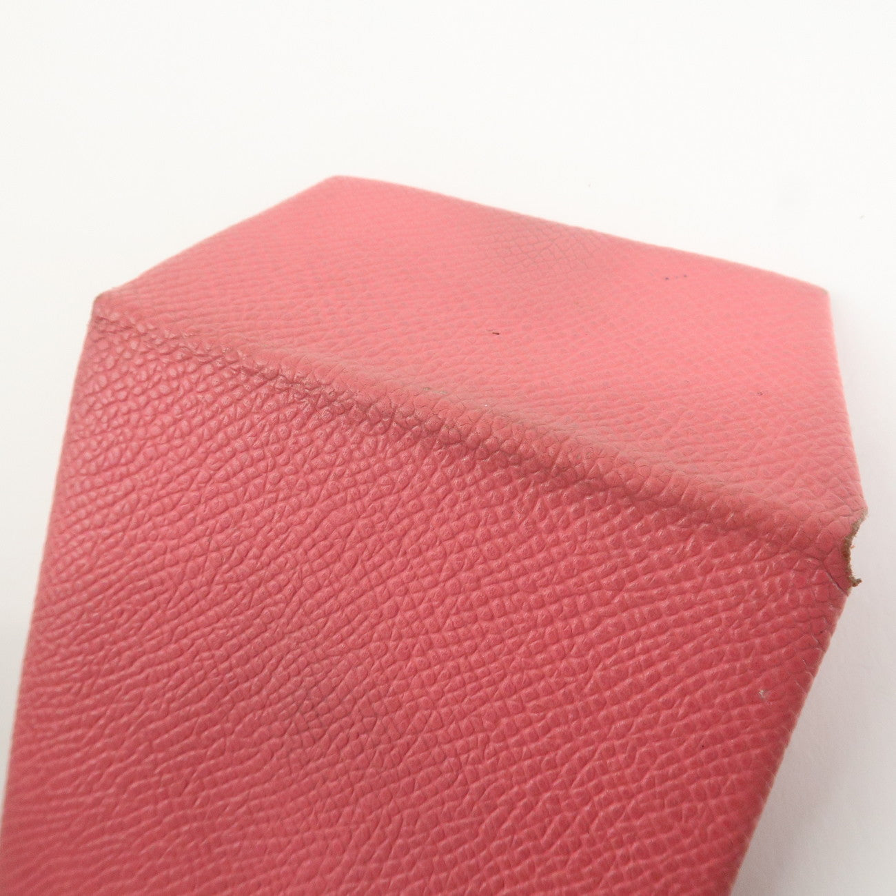 HERMES Bastia Epsom Leather Coin Case A Stamped Rose Azalee Used