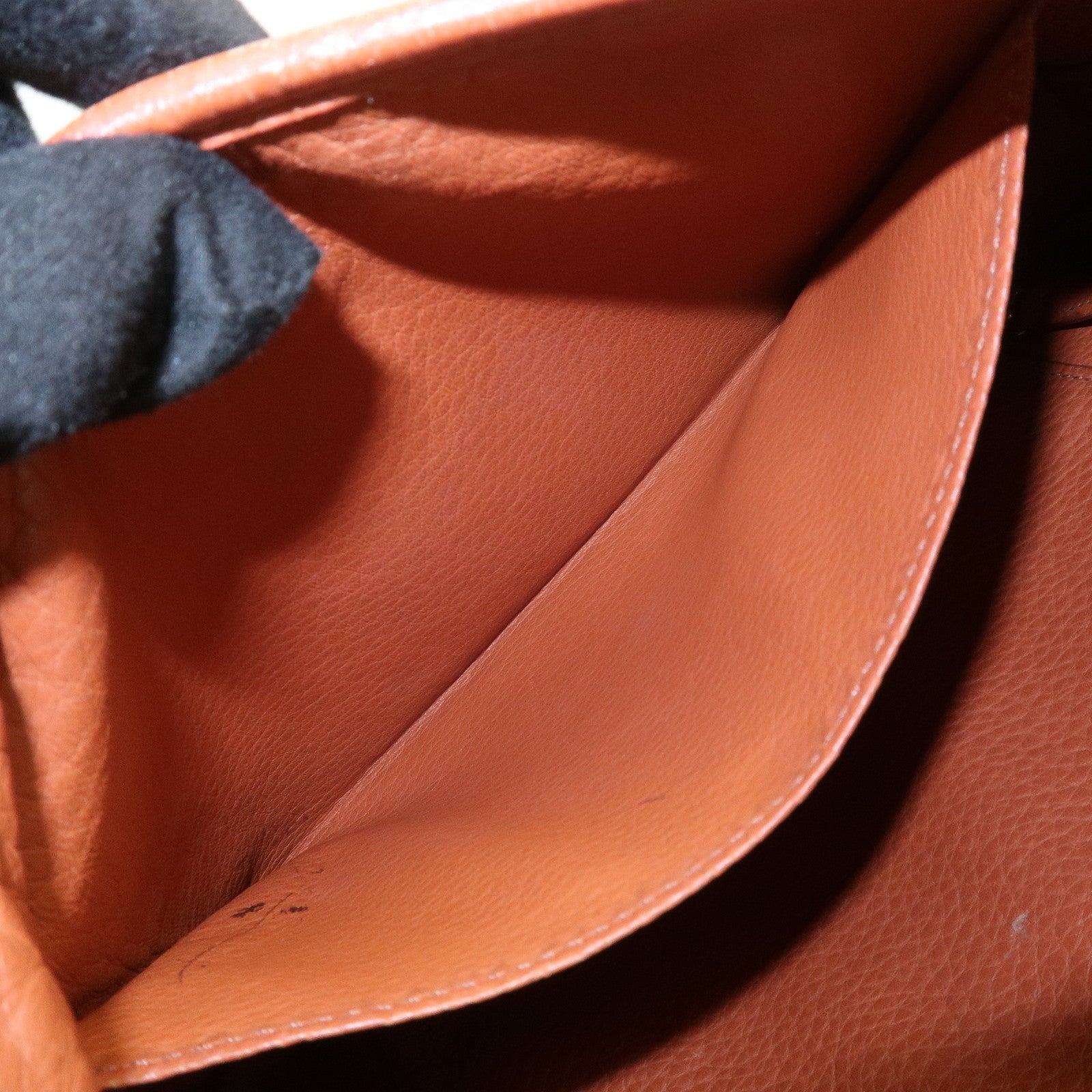 HERMES Toile Ash Leather □B Stamped Sac Shoulder Bag Brown