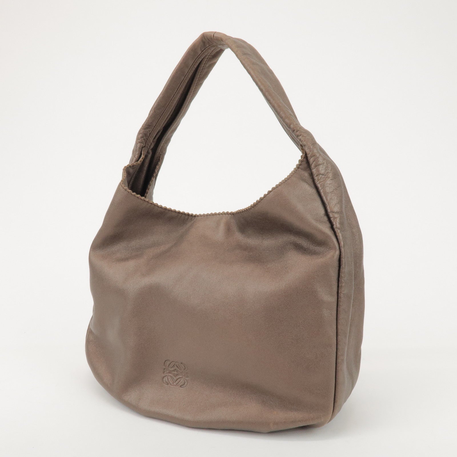 LOEWE Anagram Leather Shoulder Bag Hand Bag Bronze