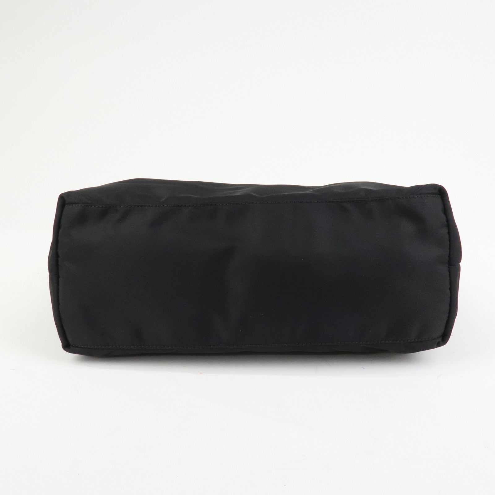 PRADA Logo Nylon Saffiano Leather Tote Bag Shoulder Bag Black