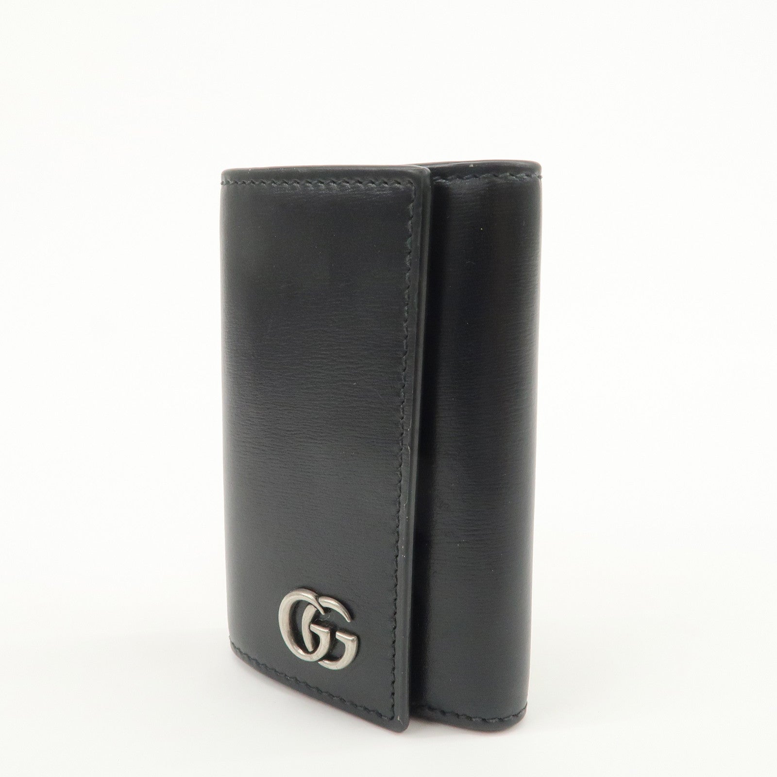 GUCCI GG Marmont Leather 6 Rings Key Case Key Holder Black 435305