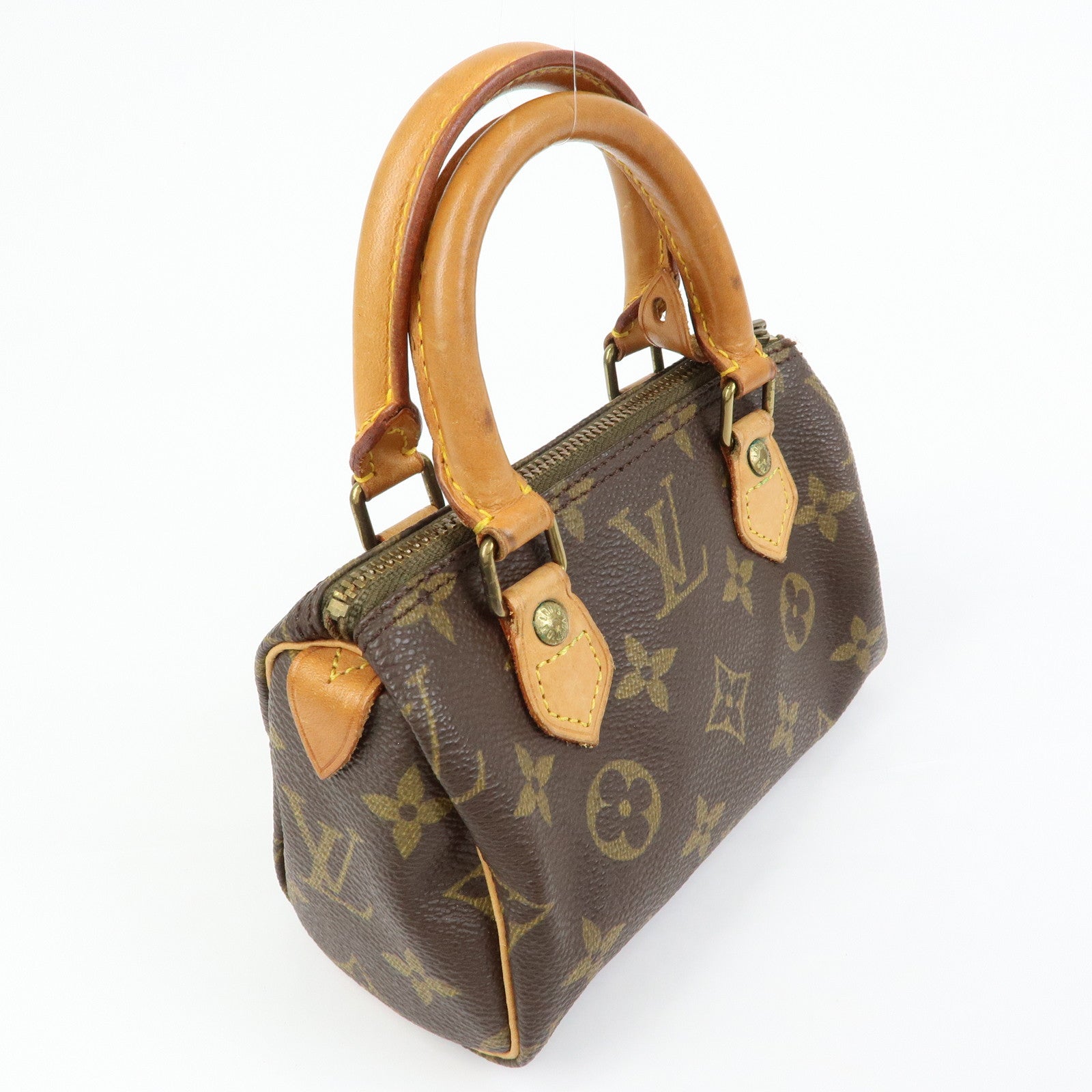 Louis Vuitton Monogram Mini Speedy Hand Bag & Strap Brown M41534