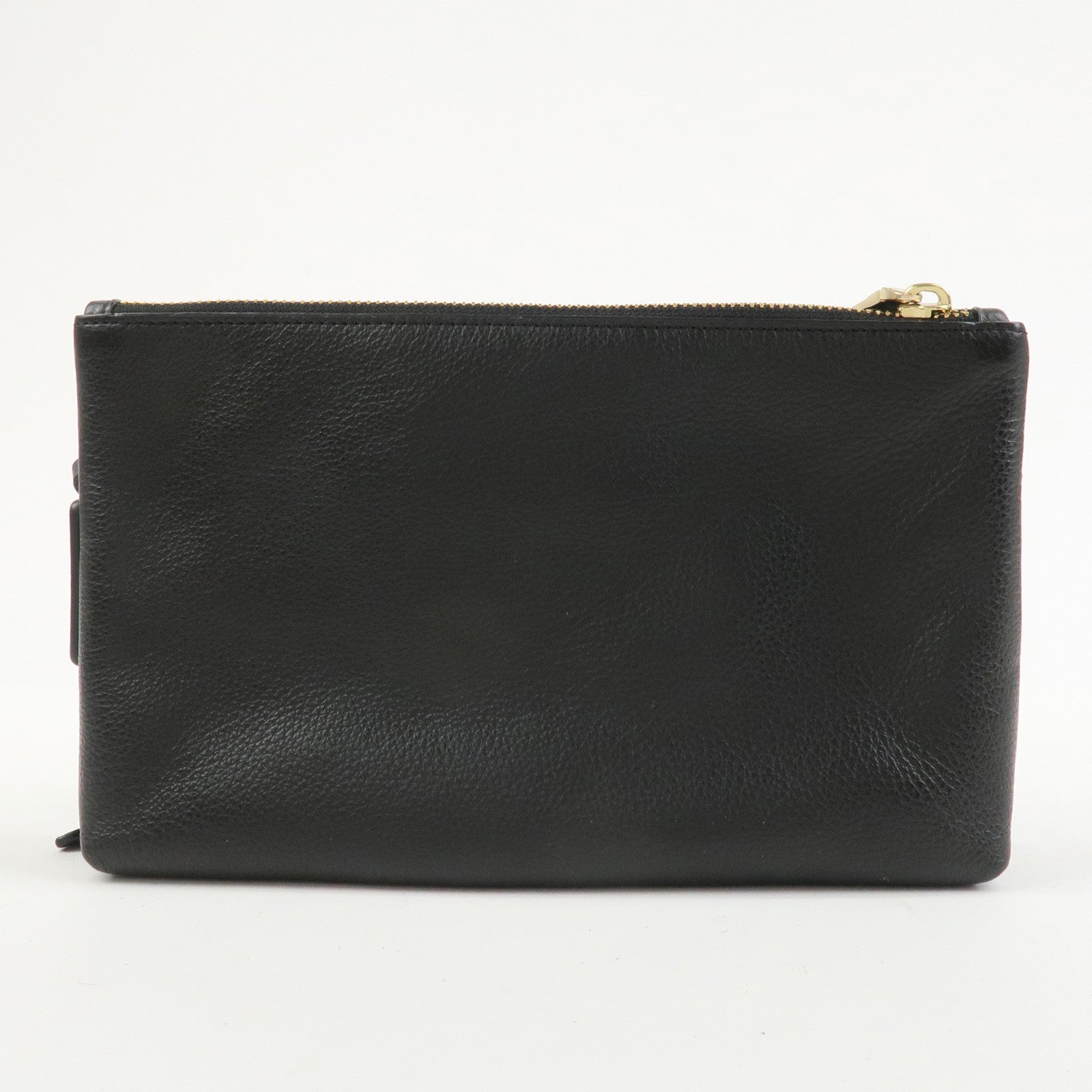 COACH Logo Leather Shoulder Bag Crossbody Bag Black