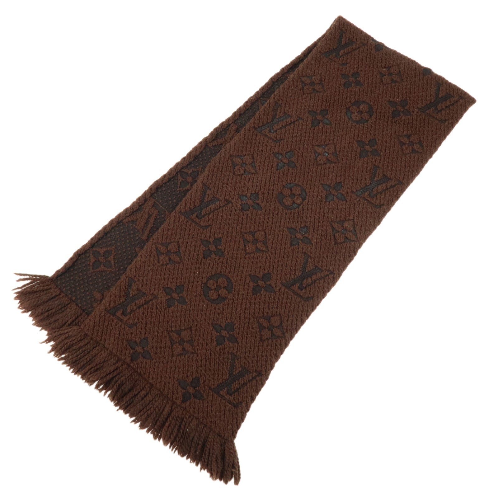 Louis Vuitton Écharpe Logomania Wool Silk Scarf Marron M72241